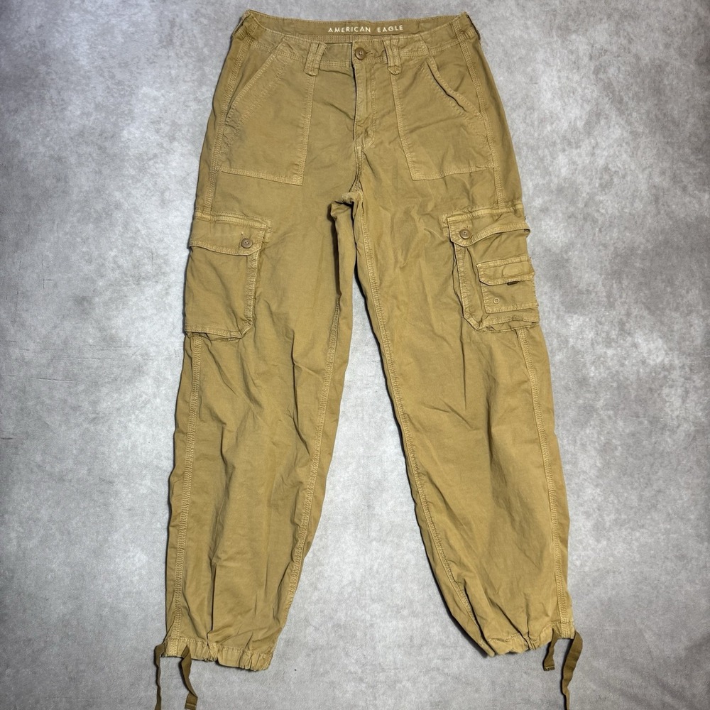 Vintage American Eagle Pants Womens 8 (30x30 Khaki Cargo Loose Baggy Paratrooper